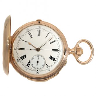 French 18 carat gold full hunter cased minute repeater Circa 1894