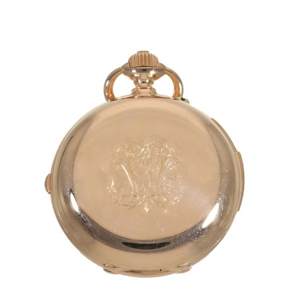 French 18 carat gold full hunter cased minute repeater Circa 1894 French 18 carat gold full hunter cased minute repeater Circa 1894
