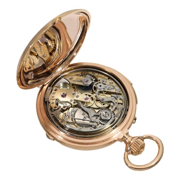French 18 carat gold full hunter cased minute repeater Circa 1894 French 18 carat gold full hunter cased minute repeater Circa 1894