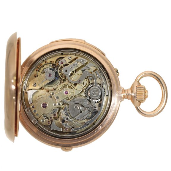 French 18 carat gold full hunter cased minute repeater Circa 1894 French 18 carat gold full hunter cased minute repeater Circa 1894