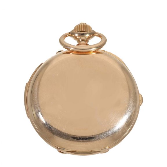 French 18 carat gold full hunter cased minute repeater Circa 1894 French 18 carat gold full hunter cased minute repeater Circa 1894