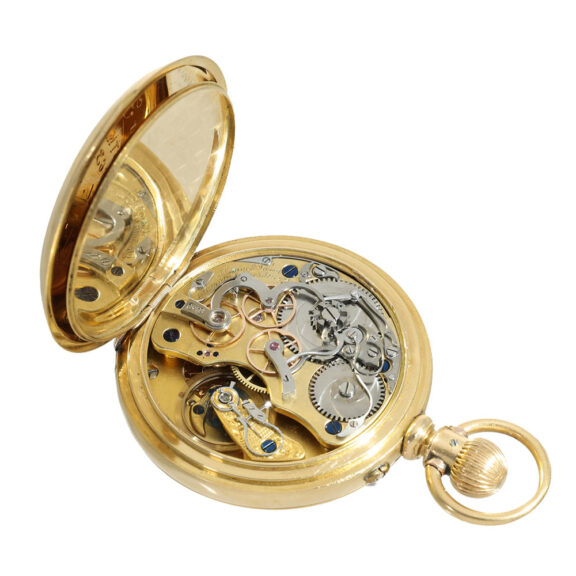 German American 18 carat gold very rare chronograph of the highest quality Circa 1889 German American 18 carat gold very rare chronograph of the highest quality Circa 1889