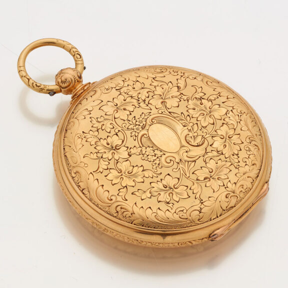 Swiss gold watch with chronometer escapement Circa 1850 Swiss gold watch with chronometer escapement Circa 1850