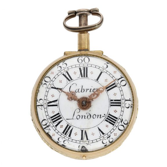 Magnificent English repoussé double case verge watch Circa 1750 Magnificent English repoussé double case verge watch Circa 1750