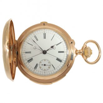 Swiss 18 carat gold split seconds chronograph Circa 1890