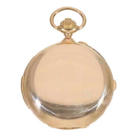 Swiss 18 carat gold split seconds chronograph Circa 1890 Swiss 18 carat gold split seconds chronograph Circa 1890
