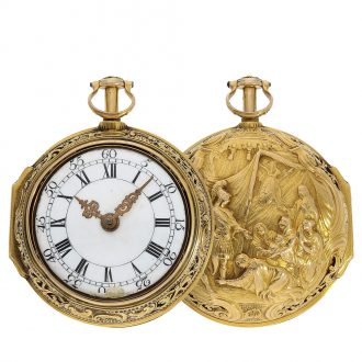 English early repoussé double case cylinder watch Circa 1750