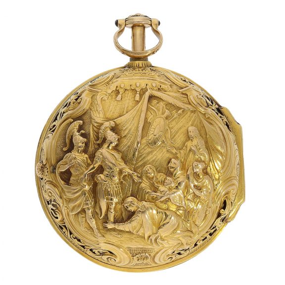 English early repoussé double case cylinder watch Circa 1750 English early repoussé double case cylinder watch Circa 1750
