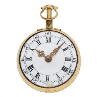English early repoussé double case cylinder watch Circa 1750