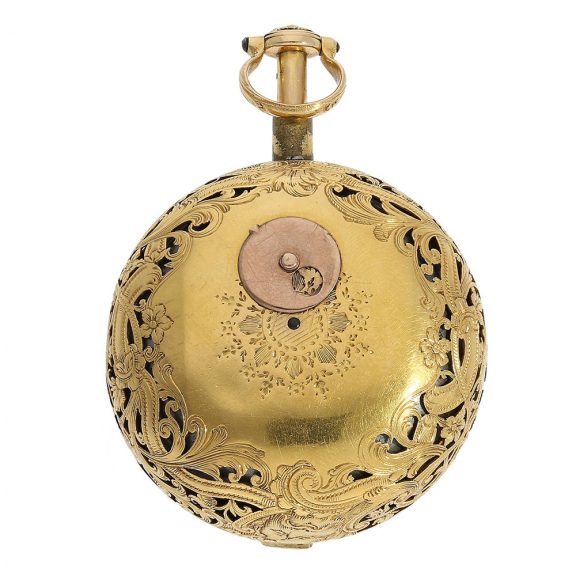 English early repoussé double case cylinder watch Circa 1750 English early repoussé double case cylinder watch Circa 1750