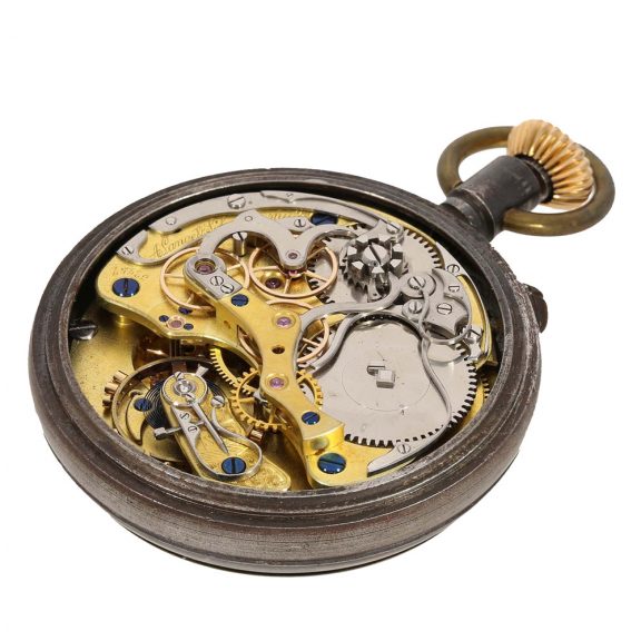 German gunmetal quality 1A chronograph watch Circa 1894 German gunmetal quality 1A chronograph watch Circa 1894