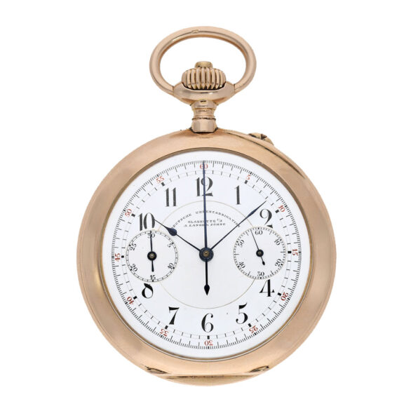 German 14 Carat gold chronograph with register Circa 1908