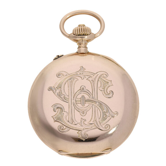 German 14 Carat gold chronograph with register Circa 1908 German 14 Carat gold chronograph with register Circa 1908