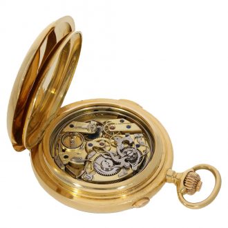 18 Carat gold astronomical hunter cased watch with six complications Circa 1900