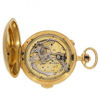 18 Carat gold astronomical hunter cased watch with six complications Circa 1900