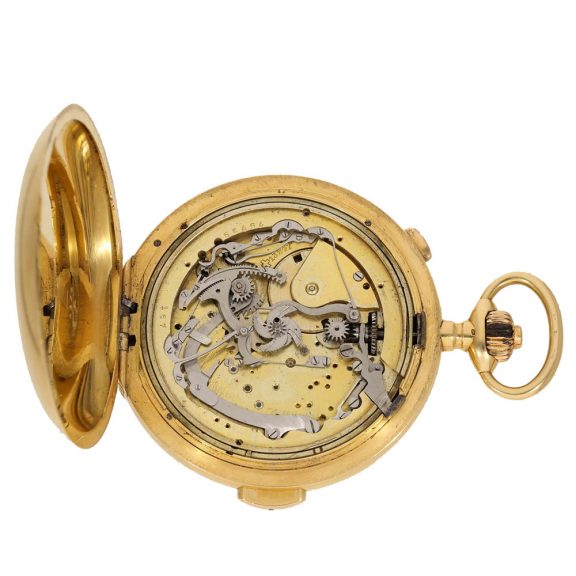 18 Carat gold astronomical hunter cased watch with six complications Circa 1900 18 Carat gold astronomical hunter cased watch with six complications Circa 1900