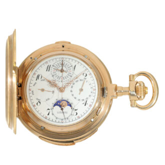 German 18 carat gold watch with nine complications Circa 1906