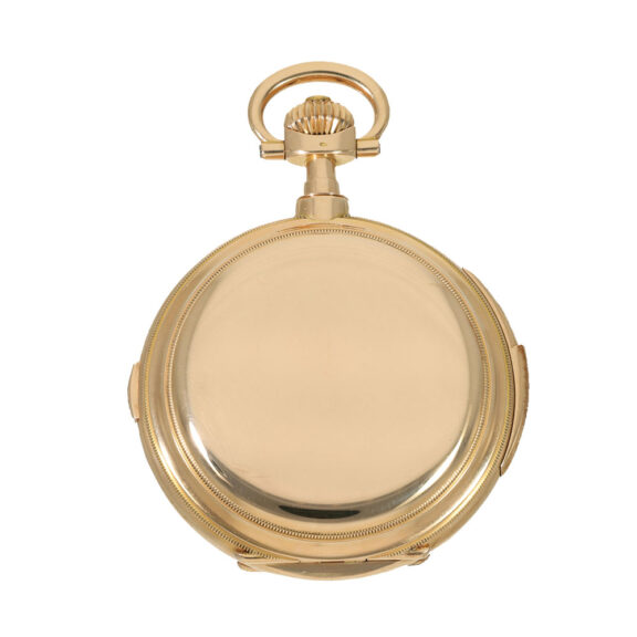 German 18 carat gold watch with nine complications Circa 1906 German 18 carat gold watch with nine complications Circa 1906