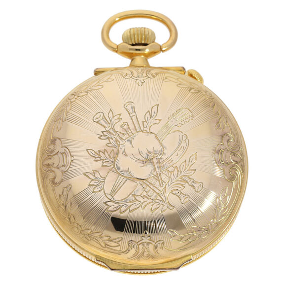 Swiss gold-plated musical automaton pocket watch Circa 1980 Swiss gold-plated musical automaton pocket watch Circa 1980