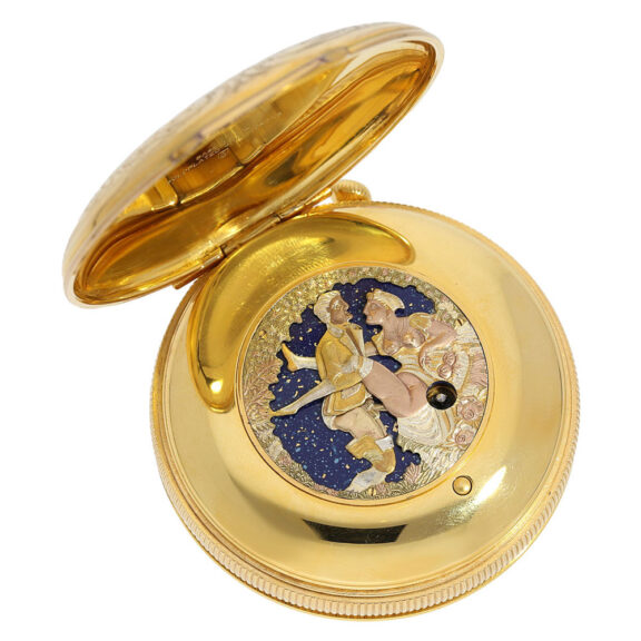 Swiss gold-plated musical automaton pocket watch Circa 1980 Swiss gold-plated musical automaton pocket watch Circa 1980