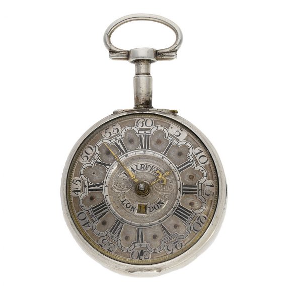English verge clock with "mock pendulum" Circa 1730 English verge clock with "mock pendulum" Circa 1730