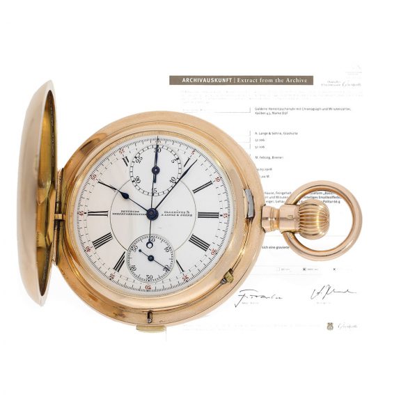 German 14 Carat pink gold watch with chronograph Circa 1908 German 14 Carat pink gold watch with chronograph Circa 1908