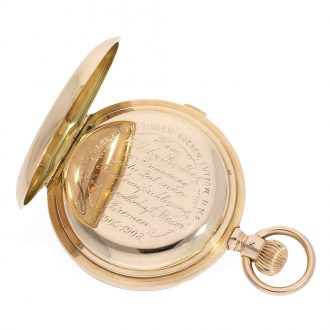 German 14 Carat pink gold historically interesting with chronograph Circa 1908