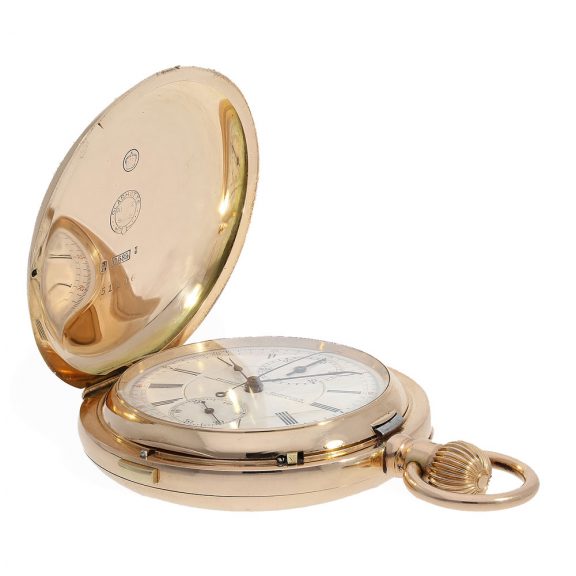 German 14 Carat pink gold historically interesting with chronograph Circa 1908 German 14 Carat pink gold historically interesting with chronograph Circa 1908