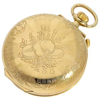 Swiss 18K gold musical automaton with alarm Circa 1985