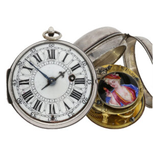 French oignon with enamel painting on the movement Circa 1710