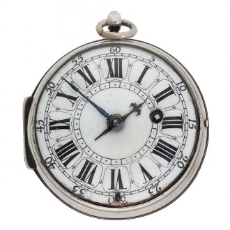 French oignon with enamel painting on the movement Circa 1710 French oignon with enamel painting on the movement Circa 1710