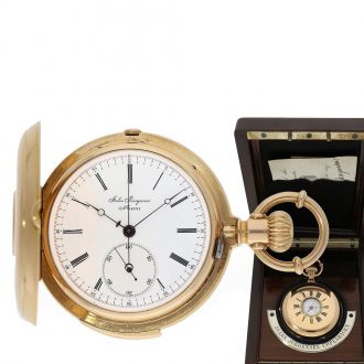 Danish 18 Carat gold watch with minute repeater & chronograph Circa 1887