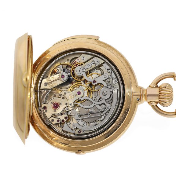 Danish 18 Carat gold watch with minute repeater & chronograph Circa 1887 Danish 18 Carat gold watch with minute repeater & chronograph Circa 1887