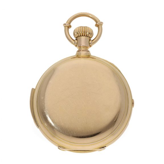 Danish 18 Carat gold watch with minute repeater & chronograph Circa 1887 Danish 18 Carat gold watch with minute repeater & chronograph Circa 1887