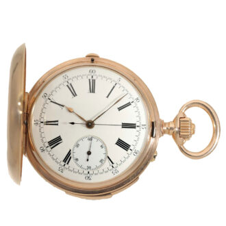 French 18 carat gold heavy hunter cased watch Circa 1894