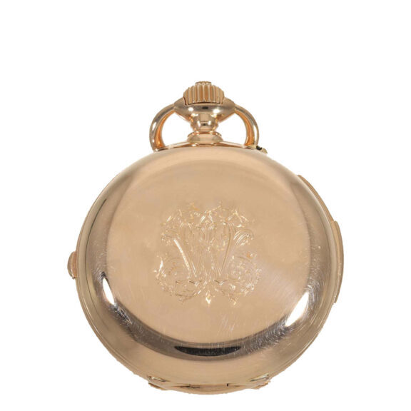 French 18 carat gold heavy hunter cased watch Circa 1894 French 18 carat gold heavy hunter cased watch Circa 1894