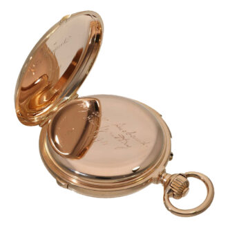 French 18 carat gold heavy hunter cased watch Circa 1894