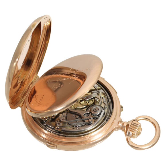 French 18 carat gold heavy hunter cased watch Circa 1894 French 18 carat gold heavy hunter cased watch Circa 1894