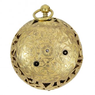 English gold pocket watch London watch with alarm Circa 1685