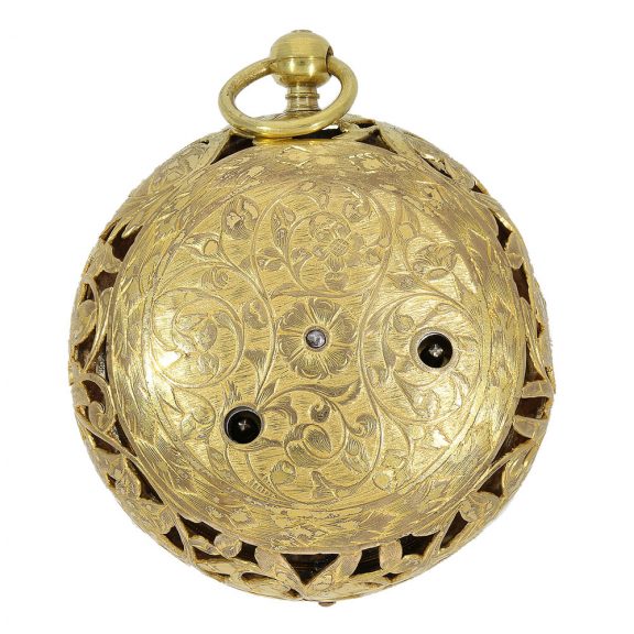 English gold pocket watch London watch with alarm Circa 1685 English gold pocket watch London watch with alarm Circa 1685