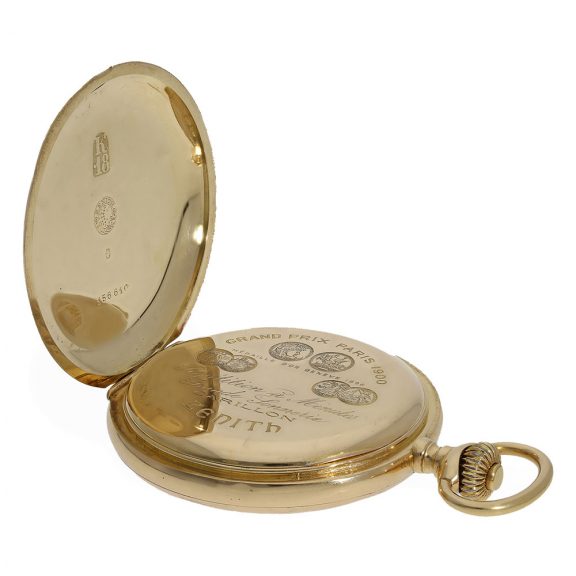 Swiss ultra fine 18 Carat gold watch with “grande sonnerie carillon” Circa 1896 Swiss ultra fine 18 Carat gold watch with “grande sonnerie carillon” Circa 1896
