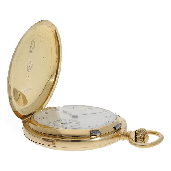 Swiss ultra fine 18 Carat gold watch with “grande sonnerie carillon” Circa 1896 Swiss ultra fine 18 Carat gold watch with “grande sonnerie carillon” Circa 1896
