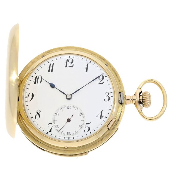 Swiss 18 Carat gold watch with very rare striking train Circa 1915