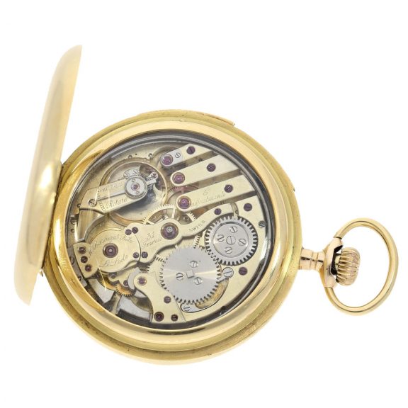Swiss 18 Carat gold watch with very rare striking train Circa 1915 Swiss 18 Carat gold watch with very rare striking train Circa 1915
