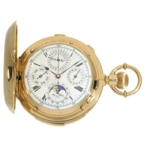 Swiss 18 gold pocket watch with nine complications Circa 1885