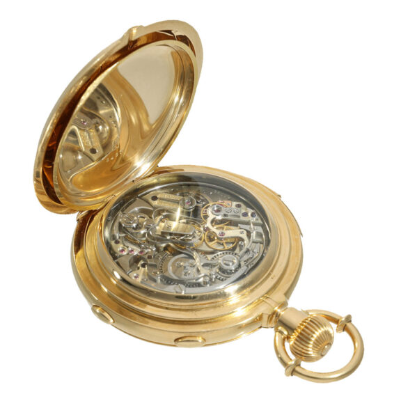 Swiss 18 gold pocket watch with nine complications Circa 1885 Swiss 18 gold pocket watch with nine complications Circa 1885