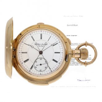 Danish 18 Carat pink gold full hunter cased minute repeater Circa 1878
