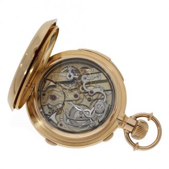 Danish 18 Carat pink gold full hunter cased minute repeater Circa 1878