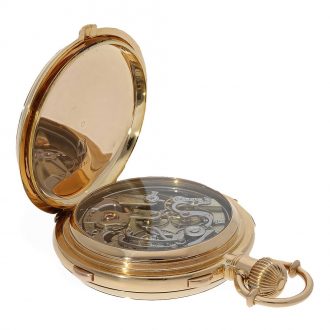 Danish 18 Carat pink gold full hunter cased minute repeater Circa 1878