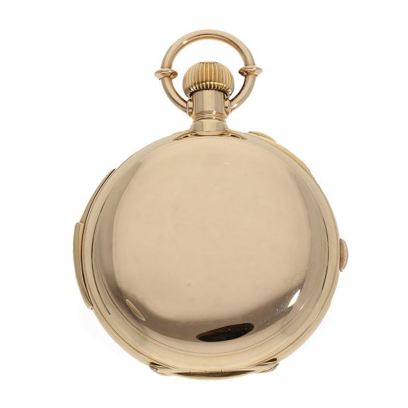 Danish 18 Carat pink gold full hunter cased minute repeater Circa 1878 Danish 18 Carat pink gold full hunter cased minute repeater Circa 1878